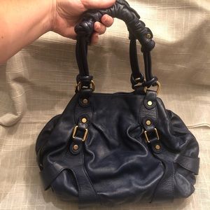 ABACO Paris Laguna Leather Hobo in Navy